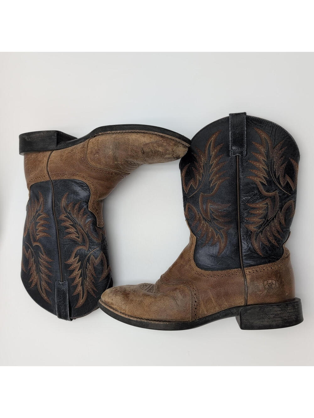 Ariat Heritage Stockman Western Boots Men’s 10 EE Brown Black